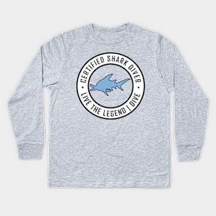 Certified Shark Diver Kids Long Sleeve T-Shirt